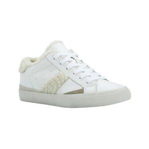 MARC Fisher Faux Fur "Mello" Lace Up Sneaker Women Sz 7.5 White